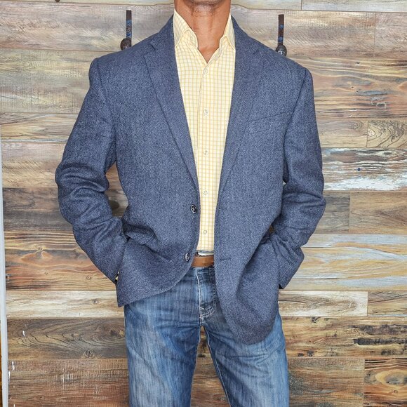 Jos. A. Bank 1905 Tweed Tailored Fit Wool Dual Vent Plaid Jacket Blazer 43R - Picture 1 of 11